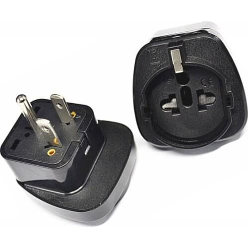 5Pcs 3 Pin American US Socket Adaptor Embedded Swiss Italy EU German USA American Flat Plug Adapter Converter Plug