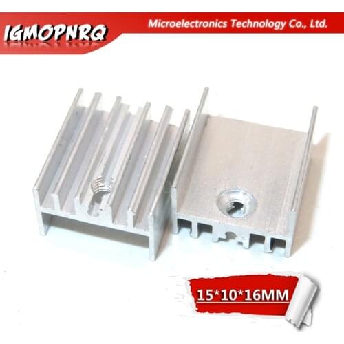 10pcs Aluminum Heatsink Radiator 15*10*16mm Transistor TO-220 hjxrhgal For Transistors TO220 white