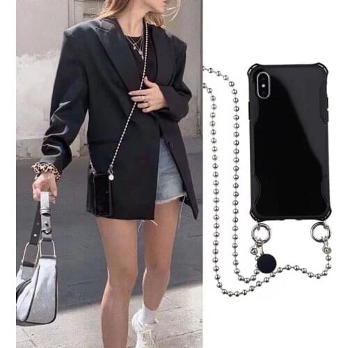 Personalized metal chain black anti-drop phone case For iPhone 12mini 12promax 11 pro X XS max Xr 7 8 PLUSphone case funda cover