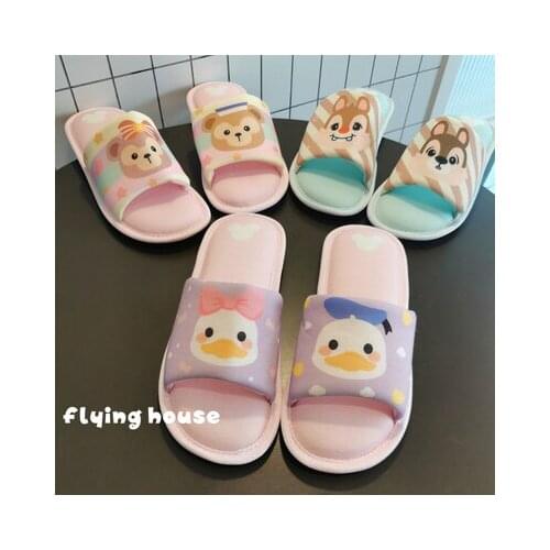Disney ShellieMay Chip Dale Anime Figures Cartoon Product Cosplay Accessories Plush Slippers Warm Home Shoes Gifts Unisex