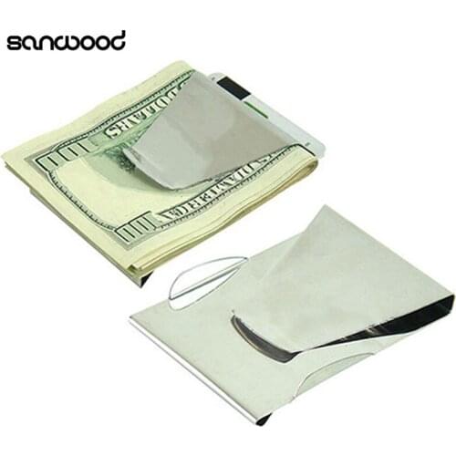 Stainless Steel ID Credit Card Wallet Double Sided Change Money Clip