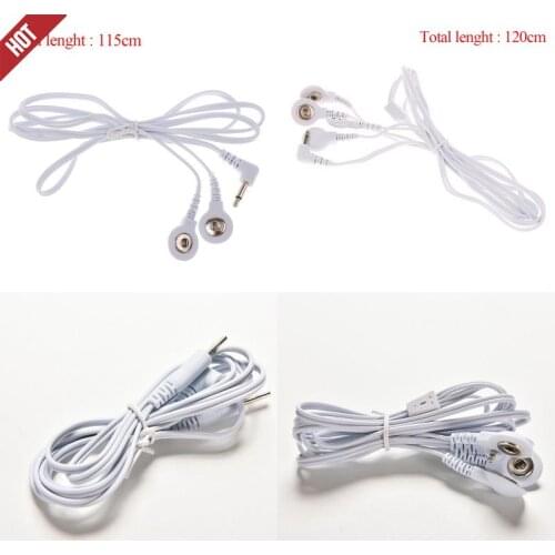 2/4Buttons New Electrotherapy Electrode Lead Electric Shock Wires Cable For Tens Massager Connection Cable Massage & Relaxation