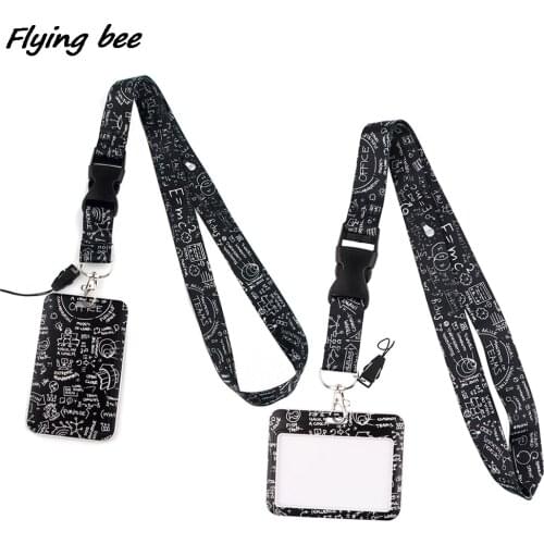 Flyingbee X1990 Equation Personality Buckle Lanyard Cardholder ID Holder Staff Card Lanyard For Key Phone Student Kid Hang Rope
