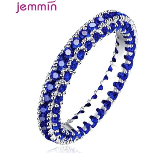 Quality Micro Pave Zircon Full Crystals Rhinestone Fine Jewelry Trendy Ring For Female Girls 925 Silver Fashion Charm Rings Gift