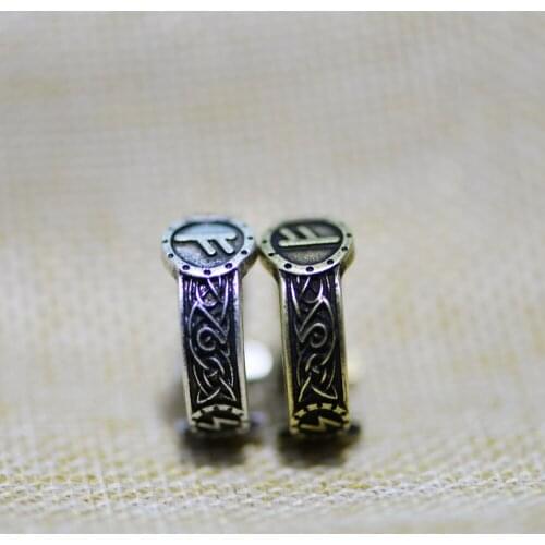 LANGHONG 10pcs Viking Ring for WOMEN Runes and Celtics Amulet Ring for Men