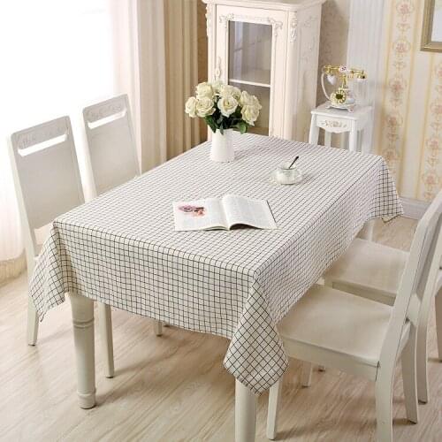 Foreign trade linen table cloths simple pastoral lattice table cloth household geometric rectangular table cloth