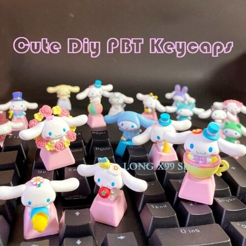 Dedicated PBT Personalized Keycaps Cartoon Big Ear Dog Keycap Gaming Accessories Mechanical Keyboard Keycap Beautiful Girl Gift