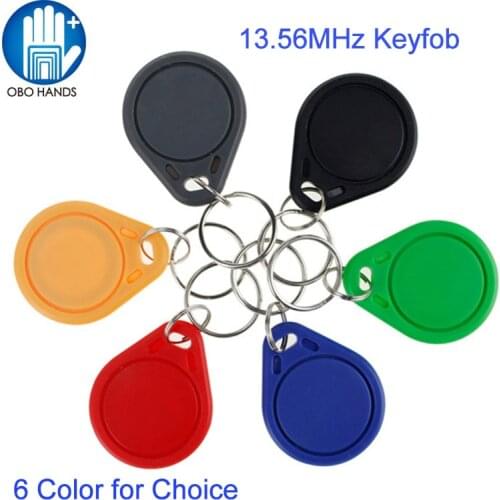 OBO HANDS RFID 13.56 MHz NFC Tag Token Key Ring IC tags M1 s50 Compatible RFID Keyfobs Different Color High Quality (100pcs)