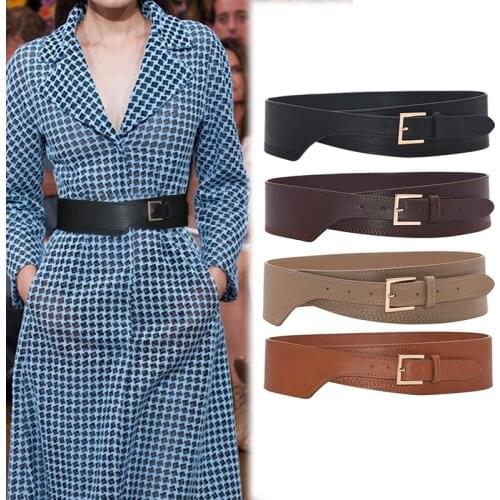 New Fashion Belts for Women PU Leather Gold Square Pin Buckle Cummerbunds HOT Body Corset Cummerbund Female Wide Soft Waistbands