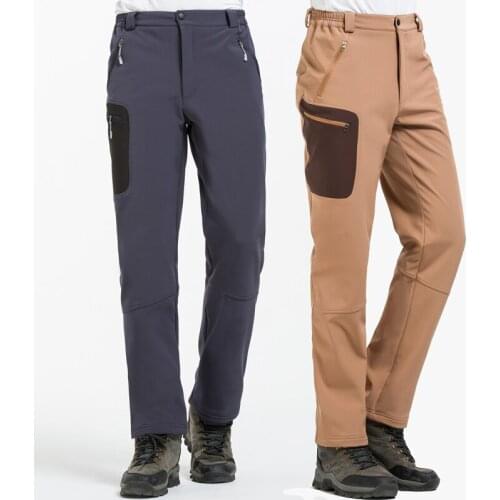 2020 New Mens Fleece Softshell Pants Camping Hiking Pants Outdoor Sports Trousers Trekking Ski Waterproof Pantolon PM22