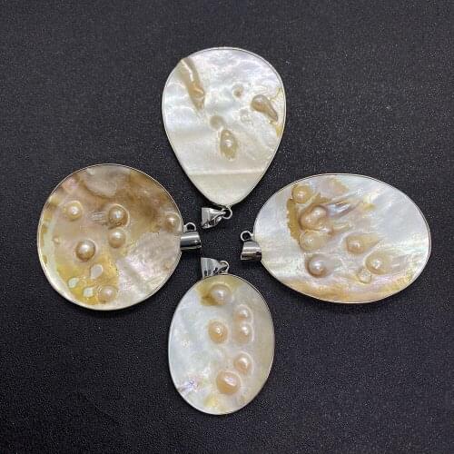 Natural shell necklace pendant ball shape is used to make DIY necklace exquisite jewelry high-end atmosphere fashion size36-50mm