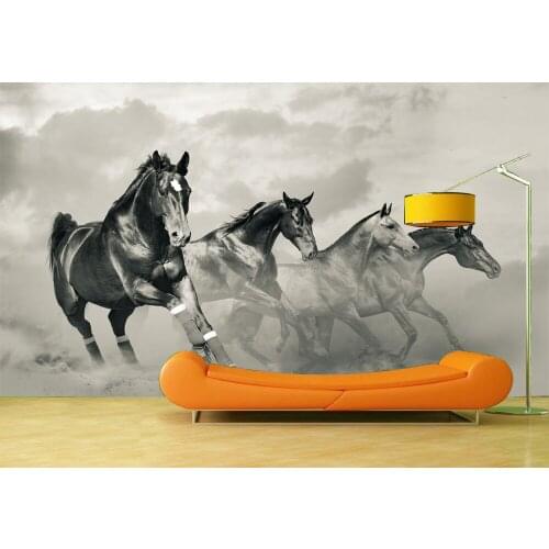 Custom Wallpaper Murals Large Wall Horse Running Animal Wall Mural Wall Stickers De Parede 3D Wallpaper For Walls