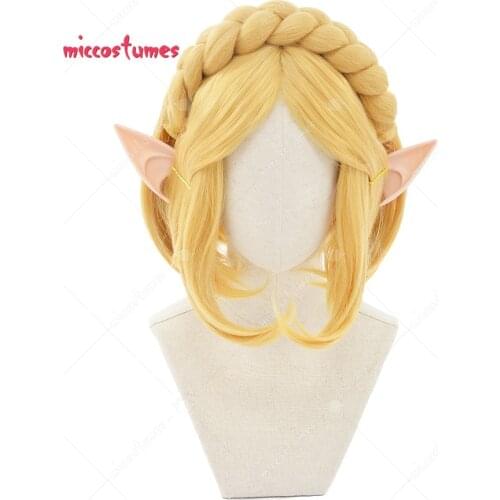 Sequel Princess Cosplay Gold Short Bob Wig with Elf Ears