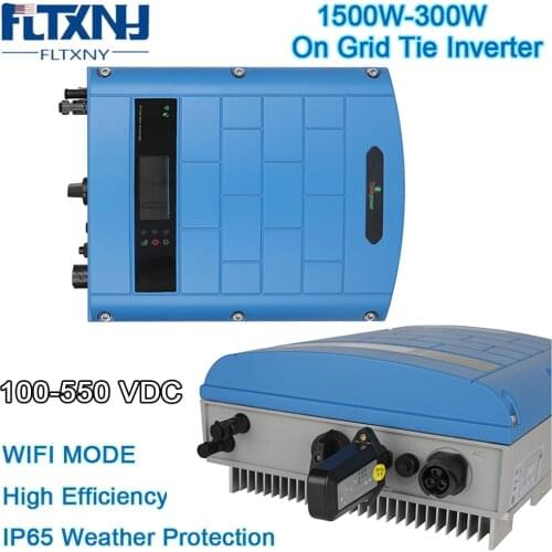 FLYT Solar On Grid Tie Inverter 1500W 3000W 1.5KW 2.2KW 3KW Wifi Mode Default with Input Single MPPT Waterproof IP65