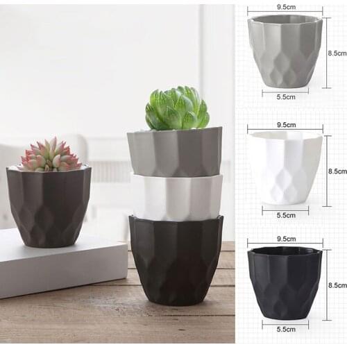 Modern And Simple Frosted Plastic Flower Pot Round Table Decoration Small Flower Pot Home Gardening Green Plant Pot