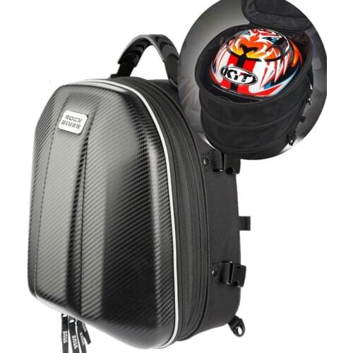 ROCK BIKER Motorbike Back Seat Bag Saddle Bag Rainproof 18-24L Helmet Bag Motorcycle Travel Riding Luggage Tail Bag Moto Box