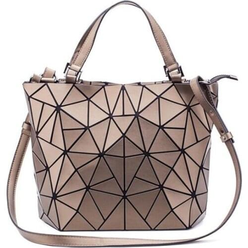 New Women Bags Tote Geometry Ladies Shoulder Bag Laser Folding Bucket Handbags Summer Chain Casual Totes Crossbody Bags