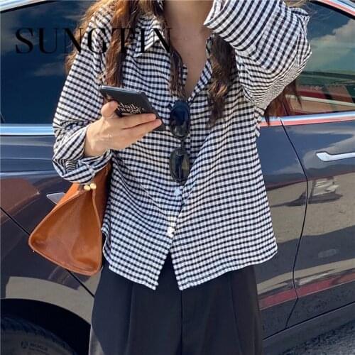 Блузки в клетку Sungtin China At AliExpress