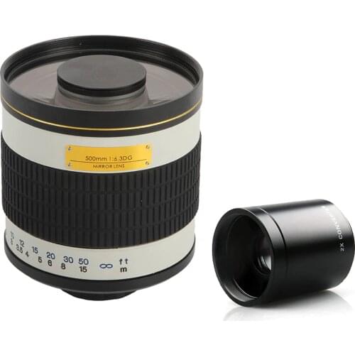 500mm F/6.3 Camera Telephoto Manual Mirror Lens+2X Teleconverter Lens for Canon Nikon Pentax Olympus Sony A6300 A7RII GH5 DSLR
