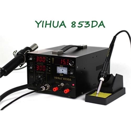 YIHUA 853DA 4 Nozzles Electronic Mobile Phone Rework Station With DC Power Supply