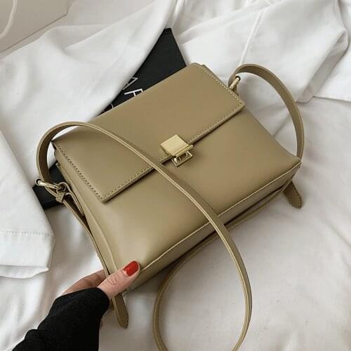 2021 Women Solid Color Messenger Bags Sac Simple Crossbody Bags Famous Brand Women Leather Shoulder Bag Vintage Handbags Bolsas