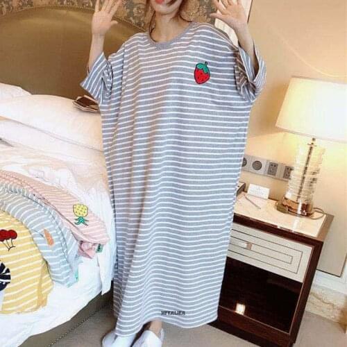 Size 5XL 120kg Women Dress Long Sleeve Sleepwear Nightgowns Femme Sleep Home Dress Autumn Womens Lovely Cartoon Nightdress