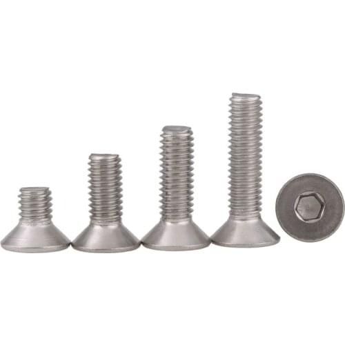 2pcs M8 M10 A2 304 stainless steel hexagon socket flat head countersunk head screws hexagon socket bolts