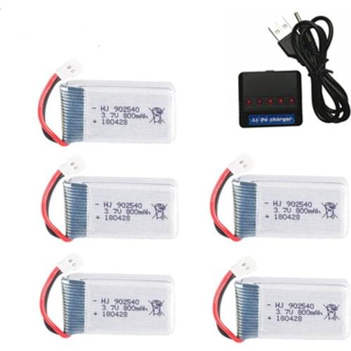 3.7V 800mAh 902540 Lipo Battery + Charger for Syma X5 X5C X5SC X5SW TK M68 MJX X705C SG600 RC Quadcopter Drone Spare Part