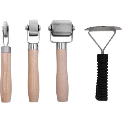 3 Pcs Soundproof and Heat Insulation Metal Kit Car Muffler Scraper Wooden Handle Roller Fittings Tool