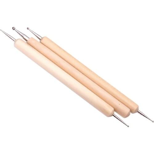 3x Stainless Steel Ball Styluses Tool Set For Embossing Pattern Clay Sculpting