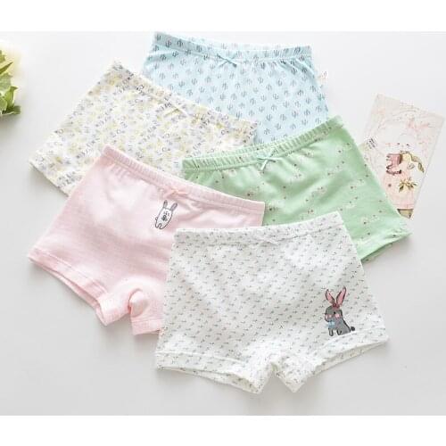 5Pcs/lot Girls Boys Cotton Boxer Briefs Girl Panties Boys Boxer Shorts Childrens Panties Kids Underwear For 2-14 Years BU046