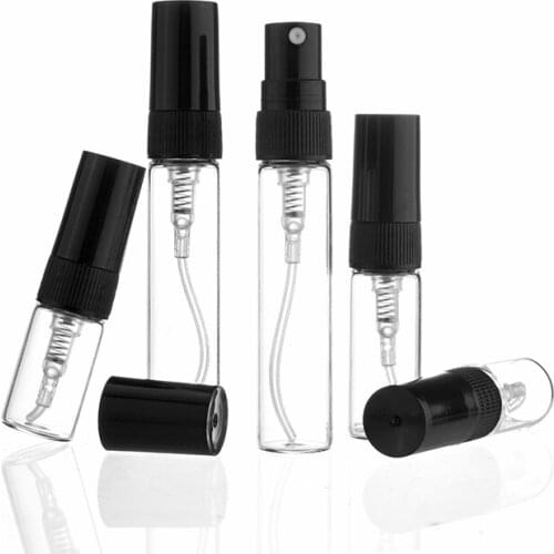 5pcs/pack Portable Mini Perfume Bottle Glass Empty Cosmetics Sample Test Tube Thin Vials2ML 3ML 5ML 10ML