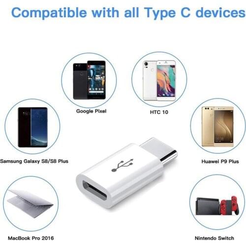 USB Adapter Adapter Converter Micro USB To USB 3.1 Type-C Data Charging Cable Adapter Wireless Female Converter Universal 5pc