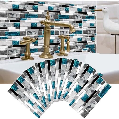 9/27/54Pcs Waterproof Self-adhesive Mosaic Wall Tile Stickers DIY Kitchen Bathroom PVC Wallpaper Home Decor