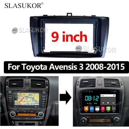 9 inch For Toyota Avensis 3 2008 2009 2010 2011 2012 2013 2014 2015 mounting Frame Trim Installation Kit Double Din Cable ABS