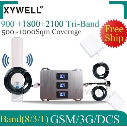 Big Cover Cellular signal booster 900/1800/2100MHZ LTE GSM Repeater 2G 3G 4g Mobile Signal Booster 4G Antenna for cell phone