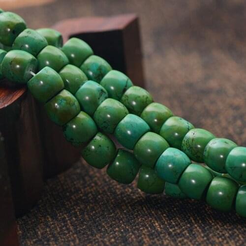 Joanlyn Natural Vintage Turquoise Beads 11x13mm Enhanced Drum Shape 15 Inch Strand TQ35