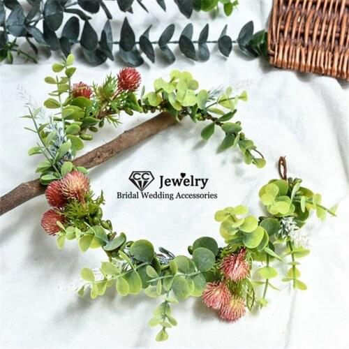 CC Flower Headband Hairbands 100% Handmade Wedding Hair Accessories for Women Bride Crown Wreath Beach Floral Headdress DD09