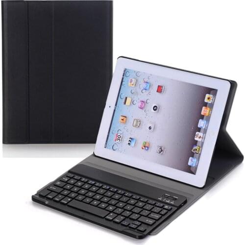 For iPad 2/3/4 Case Keyboard,Ultra Thin Smart Folio Stand PU Leather Case Cover + Detachable Wireless Bluetooth Keyboard