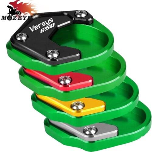 For KAWASAKI Versys 650 2010-2019 2018 2017 2016 2015 2014 2013 CNC Aluminum Side Stand Extension Pad Enlarger Plate Kickstand