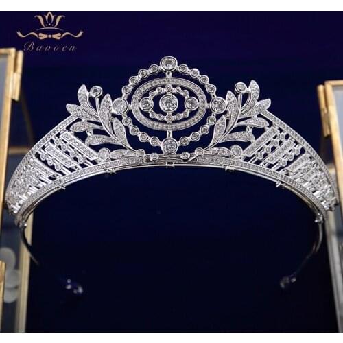 European Princess Plated Crystal Zircon Wedding Crown Headpieces Bridal Tiara Hair Accessories Evening Hair Jewelry