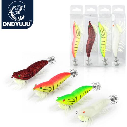 DNDYUJU 1pcs 3D Hybrid Shrimp Artificial Hard Bait 115mm 22g Fishing Squid jig Lure Squid Egi Octopus Calamar Lure Cuttlefish