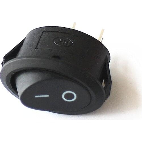 JOYING LIANG KCD1-3 Oval Switch 6A Black ON-OFF 2 Feet Rocker Switch 26.5*13.5mm (2PCS Retail )