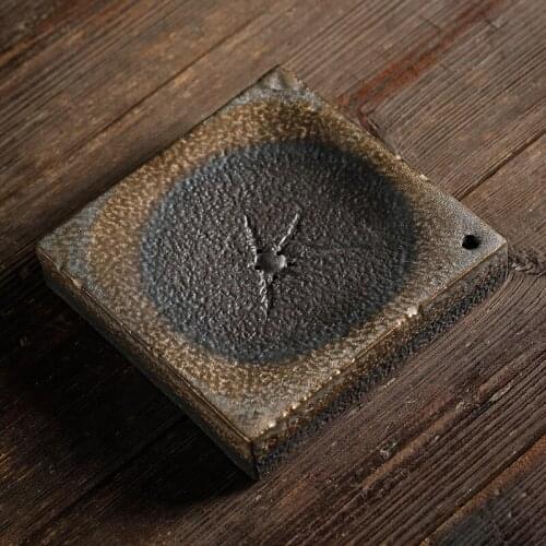 Ceramic Pots and The Japanese Earthenware Pot Bearing Pot of Dry-Bulb Disk Manual Retro Square Water Dry-Bulb Tea Ceremony Tray