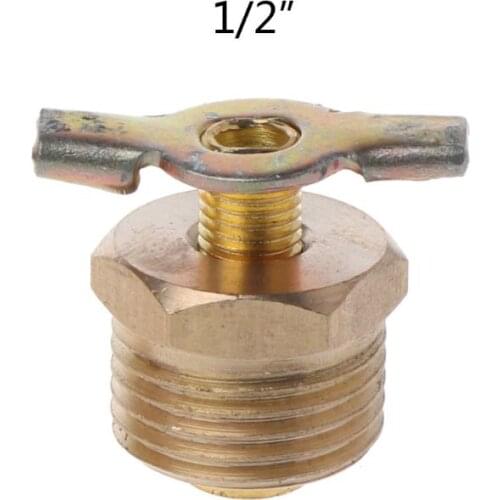 NPT 1/4" 3/8" 1/2‘’Solid Brass Drain Valve Compressor Air Tank Port Fittings Petcock Water Drain Valve Replacement Part