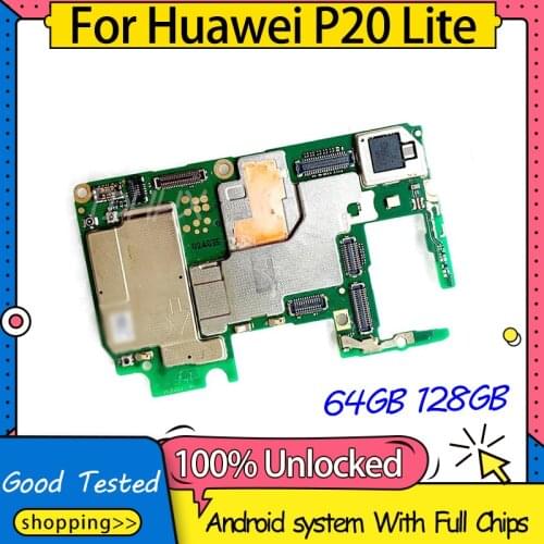 Good Working Motherboard For Huawei P20 Lite,Unlocked Logic Board 64GB 128GB For Huawei P20 Lite Motherboard With Full Chips