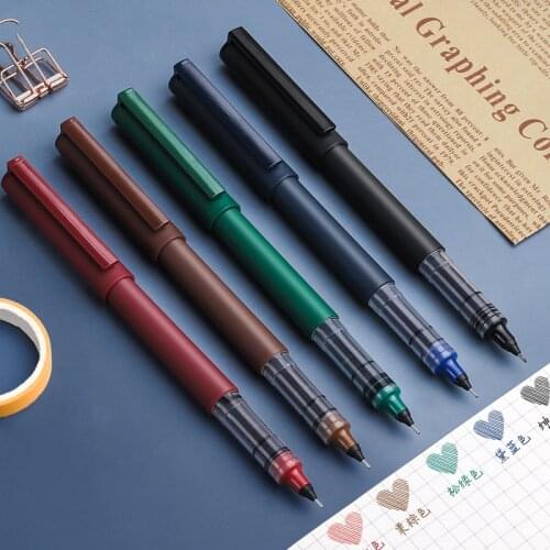 Retro Color Gel Pen Set 0.5mm Ballpoint Quick Dry Ink Roller Ball Pens for writing journal drawing Office School A6231