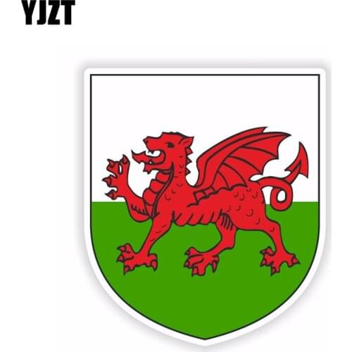 YJZT 11.1CM*12.9CM Wales Coat Of Arms Sticker Car Sticker CYM Flag Decal 6-1512