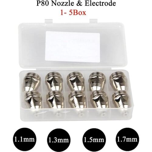 20 40 100Pcs P80 Nozzle/Tip Electrode Consumables Plasma Cutting Torch/Gun Spare Parts Accessories LGK100/CUT80 80A-100A