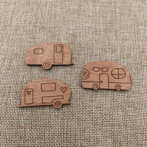 Unfinished Wooden DIY Craft Camper Wood Shape Cutout Perfect for Pendant Pin Brooch Necklace diy Project
